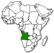 Angola is marked in green
