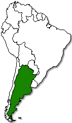 Argentina is marked in green