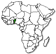 Benin is marked in green
