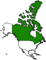 Canada is marked in green