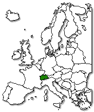 Switzerland is marked in green