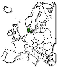 Denmark is marked in green