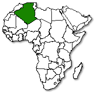 Algeria is marked in green