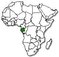 Gabon is marked in green