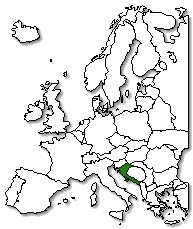 Hrvatska is marked in green