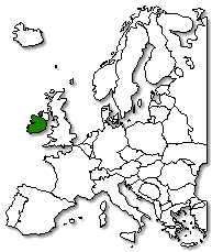 Ireland is marked in green