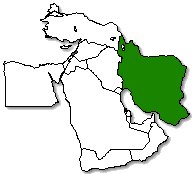 Iran is marked in green