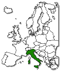 Italy is marked in green