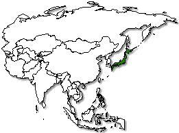 Japan is marked in green