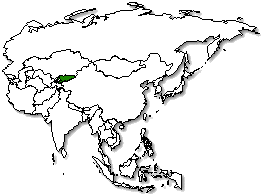 Kyrgyzstan is marked in green