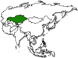 Kazakhstan is marked in green