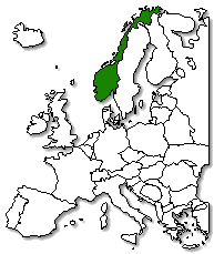 Norway is marked in green