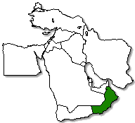 Oman is marked in green
