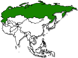 Russia is marked in green