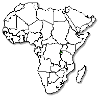 Rwanda is marked in green