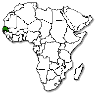 Senegal is marked in green