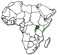 Uganda is marked in green