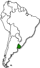 Uruguay is marked in green